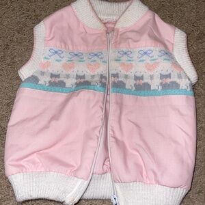 Pink and Cream Kids Sweater Vest